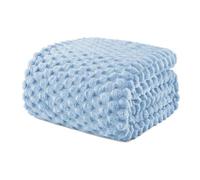 Exclusivo Mezcla 3D Queen Size Fleece Blanket for Bed Sofa, Stone Blue