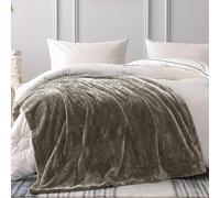 Exclusivo Mezcla 480 GSM Plush Fuzzy Fleece Throw Blanket 127x178 CM, Super Soft, Fluffy and Warm Blankets for Sofa, Bed, All Season Use, Brown
