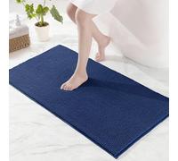 Exclusivo Mezcla Chenille Bath Mat 60 x 90 cm, Extra Soft Non-Slip Absorbent Bathroom Mat, Machine Washable Quick Dry Bath Rugs for Bathroom Floor, Shower, Home Decor, Navy Blue