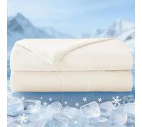Exclusivo Mezcla Cooling Blanket, Coverless Double Duvet for Summer | 220x240 cm Soft Breathable Cooling Duvet with Dual-Sided Cooling Tech, Designed for Hot Sleepers and Night Sweats, Beige