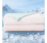 Exclusivo Mezcla Cooling Double Duvet for Summer, Lightweight Cooling Blanket for Hot Sleepers, Soft Breathable Cooling Coverless Duvet for Night Sweats, 220x240 CM, Blush Pink
