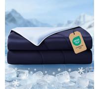 Exclusivo Mezcla Cooling Double Duvet for Summer, Lightweight Cooling Blanket for Hot Sleepers, Soft Breathable Cooling Coverless Duvet for Night Sweats, 220x240 CM, Navy