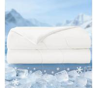 Exclusivo Mezcla Cooling Double Duvet for Summer, Lightweight Cooling Blanket for Hot Sleepers, Soft Breathable Cooling Coverless Duvet for Night Sweats, 220x240 CM, White