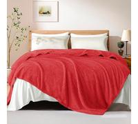 Exclusivo Mezcla Double Fleece Blanket for Bed, Soft Lightweight and Fluffy Bed Blankets, Suitable for All Seasons, 150x200 CM Red