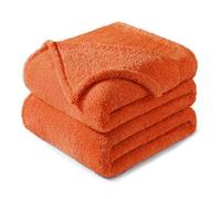 Exclusivo Mezcla Double Size Flannel Fleece Blanket, Super Soft Velvet Plush Blanket for Bed, Fuzzy Cozy and Warm for All Seasons, 150x200 CM, Burnt Orange