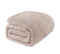 Exclusivo Mezcla Double Size Fleece Blanket for Bed, 230x168 CM Cozy Lightweight Blankets for All Season, Decorative Giftable Fuzzy Plush Wave Textured Suitable for Women, Men, Camel