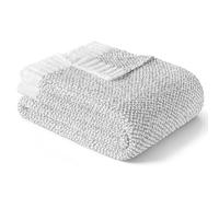 Exclusivo Mezcla Double Size Knit Blanket for Bed, Ultra Soft and Warm Reversible Woven Blankets, Cozy Snuggly Throw for Couch Bed and Home Decor, Heather Grey, 150x200 CM