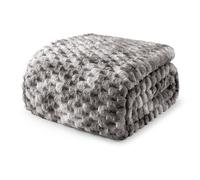 Exclusivo Mezcla Extra Double Size Soft Fleece Blanket, 230x168 CM Stylish Jacquard Velvet Blanket for Bed, Fuzzy Cozy Lightweight for All Season, Tie-dye Grey