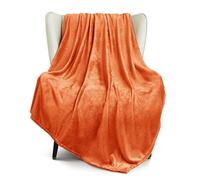 Exclusivo Mezcla Extra Large Fleece Throw Blanket for Couch, Sofa, 300GSM Super Soft and Warm Blankets, Burnt Orange Throw All Season Use, Cozy, Plush, Lightweight, 127x178 CM