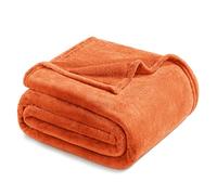 Exclusivo Mezcla Fleece Blanket Double Size for Bed, Super Soft and Warm, All Season Use, Cozy, Plush, Lightweight, 150x200 CM Light Burnt Orange