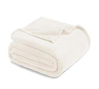 Exclusivo Mezcla Fleece Blanket Double Size for Bed, Super Soft and Warm, All Season Use, Cozy, Plush, Lightweight, 230x168 CM, Ivory