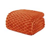 Exclusivo Mezcla Fleece Double Size Blanket for Bed, Extra Large Fuzzy Burnt Orange Bed Blankets, Soft Cozy Plush Sofa Throws for All Seasons, 150x200 CM