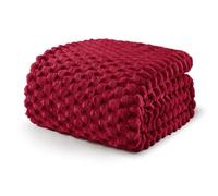 Exclusivo Mezcla Fleece Double Size Blanket for Bed, Extra Large Fuzzy Deep Red Bed Blankets, Soft Cozy Plush Sofa Throws for All Seasons, 150x200 CM