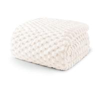 Exclusivo Mezcla Fleece Double Size Blanket for Bed, Extra Large Fuzzy Ivory Bed Blankets, Soft Cozy Plush Sofa Throws for All Seasons, 150x200 CM