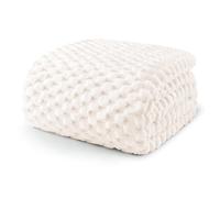 Exclusivo Mezcla Fleece Double Size Blanket for Bed, Large Fuzzy Ivory Bed Blankets, Soft Cozy Plush Sofa Throws for All Seasons, 230x168 CM