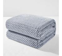 Exclusivo Mezcla Fleece Throw Blanket Extra Large, Super Soft and Warm Blankets for Couch, Sofa and Bed Waffle Textured, Cozy, Fuzzy and Lightweight, Mixed Navy, 127x178 CM