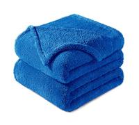 Exclusivo Mezcla King Size Flannel Fleece Blanket, Super Soft Velvet Plush Blanket for Bed, Fuzzy Cozy and Warm for All Seasons, 230x265 CM, Cobalt Blue