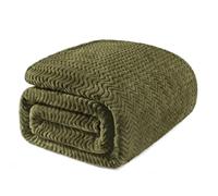 Exclusivo Mezcla Large Fleece Double Size Blanket for Bed, Olive Green
