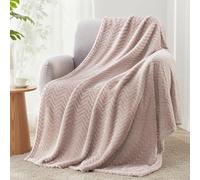 Exclusivo Mezcla Large Fleece Throw Blanket for Sofa, Couch, Camel