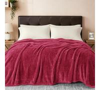 Exclusivo Mezcla Plush Fuzzy Fleece Bed Blanket King Size 230x265 CM, Super Soft, Fluffy and Warm Blankets, Suitable for All Season Use, Burgundy