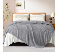 Exclusivo Mezcla Queen Size Fleece Blanket for Bed, Soft Lightweight and Fluffy Bed Blankets, Suitable for All Seasons, 230x230 CM Light Grey