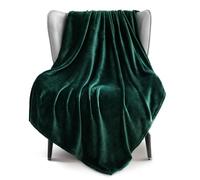 Exclusivo Mezcla Soft Large Fleece Throw Blanket for Sofa, Forest Green | 127x178 CM, Double-Sided Brushed Flannel Blanket, Lightweight Plush Cozy Sofa Throw for Living Room, Machine Washable