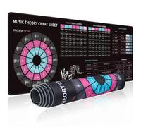 EXCO Music Theory Shortcuts Mouse Pad Large Circle of Fifths Cheat Sheet Keyboard Mousepad Stitched Edge Non-Slip Base Desk Mat 800x300x2mm Music Theory