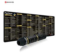 EXCO Python Programing Mouse Pad Large Shortcuts Cheat Sheet Keyboard Mousepad Stitched Edge Non-Slip Base Desk Mat for Engineer 800x300x2mm Python