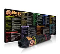 EXCO Rust Programming Mouse Pad Large Cheat Sheet Shortcuts Keyboard Mousepad Desk Mat for Operating System Web Game Development 800x300x2mm Rust