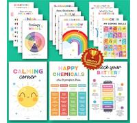 EXCOOL CLUB 16 Calming Corner Posters For Classroom Decor - Feelings Chart For Kids Ages 4-8, Feelings Poster Calm Down Corner Supplies, Elementary Classroom Must Haves For Teacher (11x17)