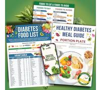 Excool Club 3 Count Diabetes Food List And Meal Planner Laminated - Diabetic Food Chart For Type 2 Diabetes, Healthy Diabete Meal Guide Diet Plan, Glycemic Index Foods Guide Chart 2025 For Diabetics