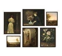 EXCOOL CLUB Dark Academia Room Decor - 12x16 Victorian Home Decor, Moody Wall Art Gothic Picture, Dark Academia Gallery Wall Cottagecore Poster, Antique Print Vintage Painting for Bedroom (UNFRAMED)