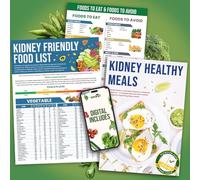 Excool Club Kidney Friendly Food List Chart - Low Oxalate, Low Potassium Renal Diet For Ckd, Dialysis Support, Meal Planning & Healthy Shopping Guide For Beginner, Easy Grocery List For Kidney Health