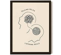 EXCOOL CLUB Therapy Office Decor Mental Health Posters - 12x16 Counseling Wall Art for Therapist Office Decor, Boho Talking Helps Poster for School Counselors Supplies (UNFRAMED)