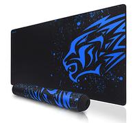 excovip Blue Leopard XXL Gaming Large Mouse Mat Computer Mouse Mat Black Desk Mat with Non-Slip Rubber Base Durable Materials Stitched Edge 900 x 400 mm 9190