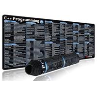 excovip Mouse Pad for C++ 31.4x11.7x0.07 inch Extended Large Cheat Sheet Mousepad PC Office Spreadsheet Keyboard Shortcut Mouse Mat with Non-Slip Stitched Edge 0324