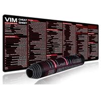 excovip Mouse Pad for Vim, 31.4x11.7x0.07 inch Extended Large Cheat Sheet Mousepad PC Office Spreadsheet Keyboard Shortcut Mouse Mat with Non-Slip Stitched Edge 0326