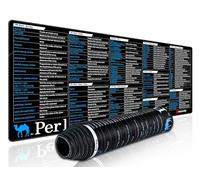 excovip Perl Commands Mouse Pad XL - Unique Mouse Mat with Built-in Cheat Sheet - Easy to Clean Mouse and Keyboard Pad with Comprehensive Shortcut 800x300mm 0516