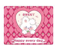 excovip Pink Mouse Pad, Small Mousepads Mouse Mat with Non-Slip Base Computer Mouse Mat Portable for Office Laptop Working Studying 280x220mm Sweet Rabbit 9962