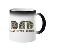 Excudo Trade LTD Dad Man Myth Legend Magic Mug Color Changing Tool Daddy Heat Reveal Coffee Cup for Mechanic Unique Fathers Day Surprise Birthday Idea - Black