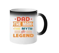 Excudo Trade LTD Dad The Man Myth Legend Magic Mug Color Changing Fathers Day Gift Heat Reveal Coffee Cup for Dad Funny Birthday Surprise for Papa - Black