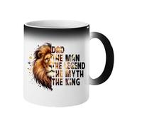 Excudo Trade LTD Dad The Man The Legend Magic Mug Color Changing Lion Daddy Coffee Cup Funny Father Birthday Gift Fathers Day Surprise Heat Reveal - Black