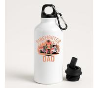 Excudo Trade LTD Firefighter Dad Water Bottle Fireman Surprise for Dad Fathers Day Hero Daddy Bottle Fire Department Gift for Father Sports Firefighter Lover Gift Idea - White