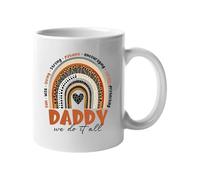 Excudo Trade LTD Funny Daddy Rainbow Mug Loving Caring Patient Dad Gift Fathers Day Coffee Cup Boho Rainbow Design for Dad Ceramic Hot Drinks White Mug