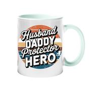 Excudo Trade LTD Husband Daddy Protector Hero Color Handle Mug Stylish Birthday Gift for Dad Husband Coffee Mug Fathers Day Surprise Funny - Lime