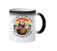 Excudo Trade LTD Its Not a Dad BOD Its a Father Figure Magic Mug Heat Reveal Funny Bear Beer Design Gift for Dad Fathers Day Surprise - Black