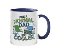 Excudo Trade LTD Like A Normal Dad But Cooler Color Handle Mug Funny Fishing Daddy Gift Cool Coffee Cup Idea Fathers Day Surprise for Dad Birthday - Dark Blue