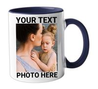 Excudo Trade LTD Personalised Colored Mug Custom Photo Text or Logo Cup Gift for Birthdays, Valentine's, Xmas, Christmas, Mum Dad and Work Colleagues Present (Dark Blue)