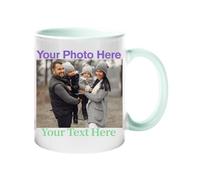 Excudo Trade LTD Personalised Mug with Coloured Handle - Custom Name Ceramic Coffee Cup - Gift for Him Her, Birthday, Office or Home Use - 11oz Durable Printed Mug - Multiple Handle Colours - Lime