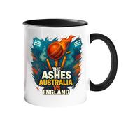 Excudo Trade LTD The Ashes Cricket Australia vs England Sports Rivalry Color Handle Inside Mug Match Ceramic Cup Gift for Fans & Players Daily Use - Black